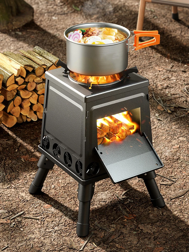 Portable Foldable Wood Burning Stove Outdoor Camping Stove Lightweight Bonfire Burner Heater Fire Wood Stove Fire Pit 접이식 캠핑