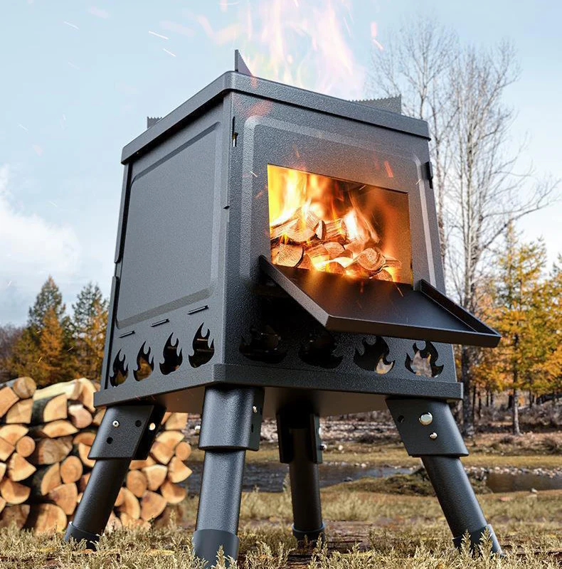 Portable Foldable Wood Burning Stove Outdoor Camping Stove Lightweight Bonfire Burner Heater Fire Wood Stove Fire Pit 접이식 캠핑