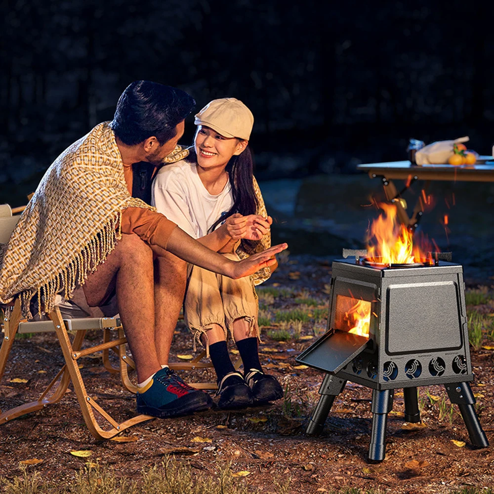 Portable Foldable Wood Burning Stove Outdoor Camping Stove Lightweight Bonfire Burner Heater Fire Wood Stove Fire Pit 접이식 캠핑