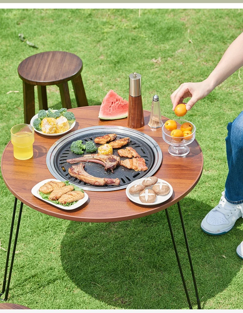 Outdoor Folding Barbecue Grill Portable BBQ Stove Split Fire Pit Cooking Supplies Tea Table Camping Charcoal Grill Burner New