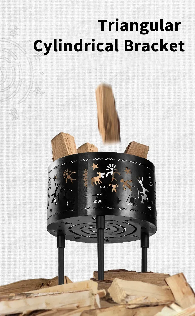 Naturehike Campfire Stand Firewood Stove Burner Fire Wood Heater Bonfire Furnace Brazier Camping Cooking Supplies Iron Portable