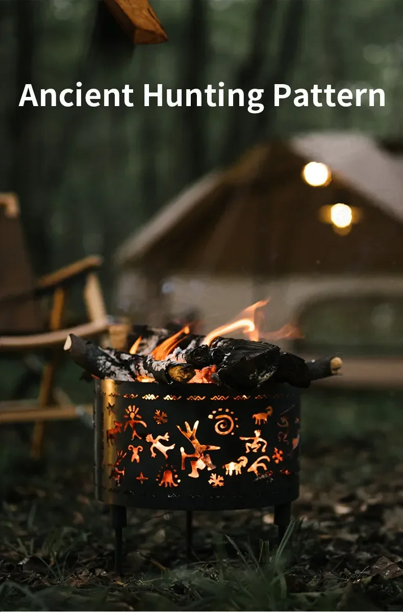 Naturehike Campfire Stand Firewood Stove Burner Fire Wood Heater Bonfire Furnace Brazier Camping Cooking Supplies Iron Portable