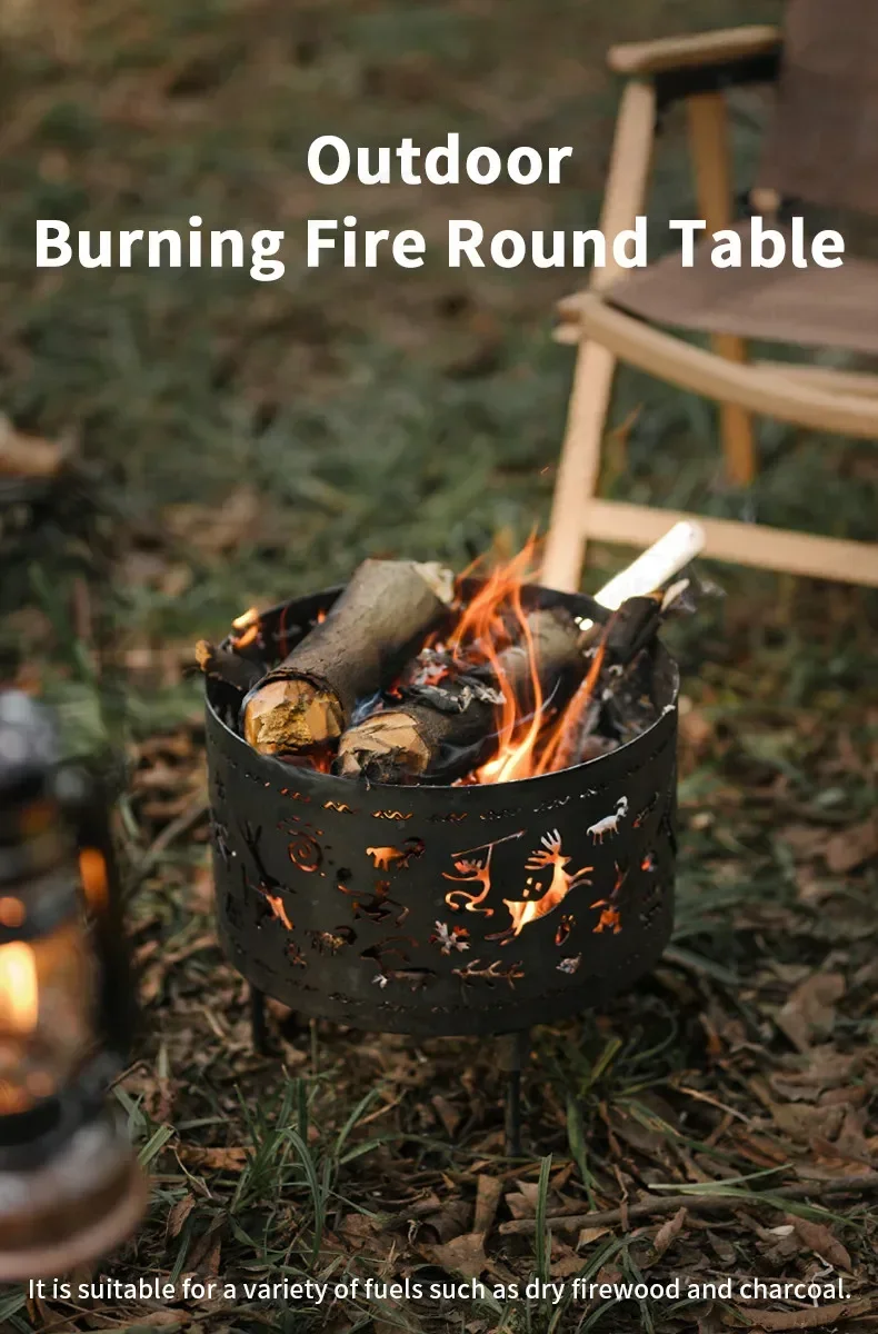 Naturehike Campfire Stand Firewood Stove Burner Fire Wood Heater Bonfire Furnace Brazier Camping Cooking Supplies Iron Portable