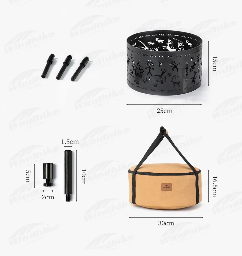 Naturehike Campfire Stand Firewood Stove Burner Fire Wood Heater Bonfire Furnace Brazier Camping Cooking Supplies Iron Portable