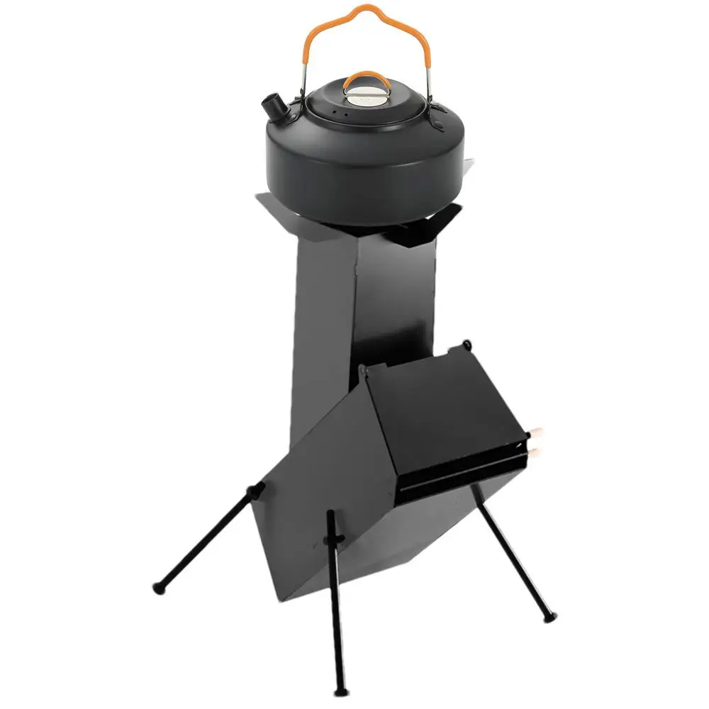 Portable Rocket Stove Outdoor Camping Stove Compact Stove Heating Burner Stove 49cm Height Picnic Wood Stove Camping Tent Stove