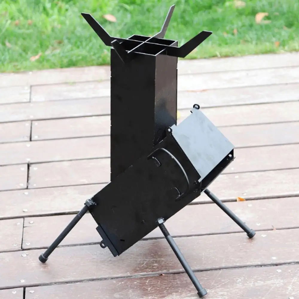 Portable Rocket Stove Outdoor Camping Stove Compact Stove Heating Burner Stove 49cm Height Picnic Wood Stove Camping Tent Stove