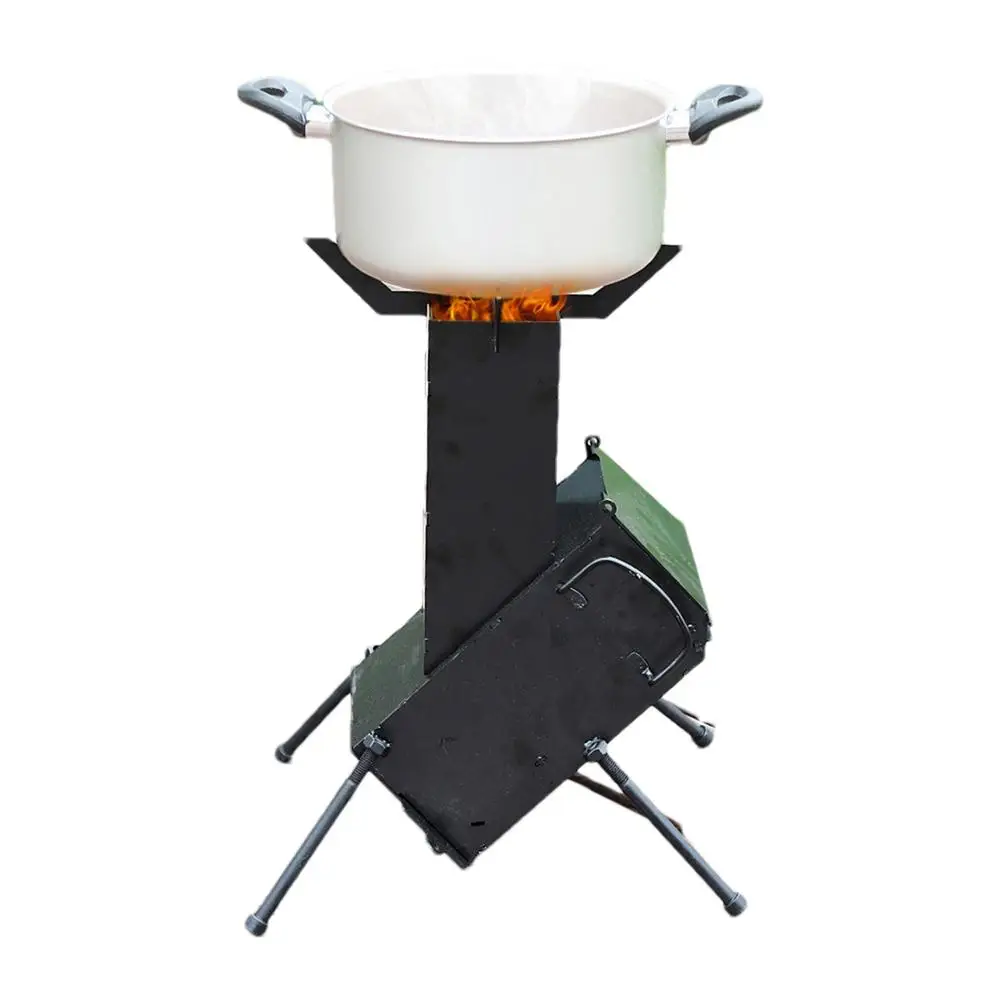 Portable Rocket Stove Outdoor Camping Stove Compact Stove Heating Burner Stove 49cm Height Picnic Wood Stove Camping Tent Stove