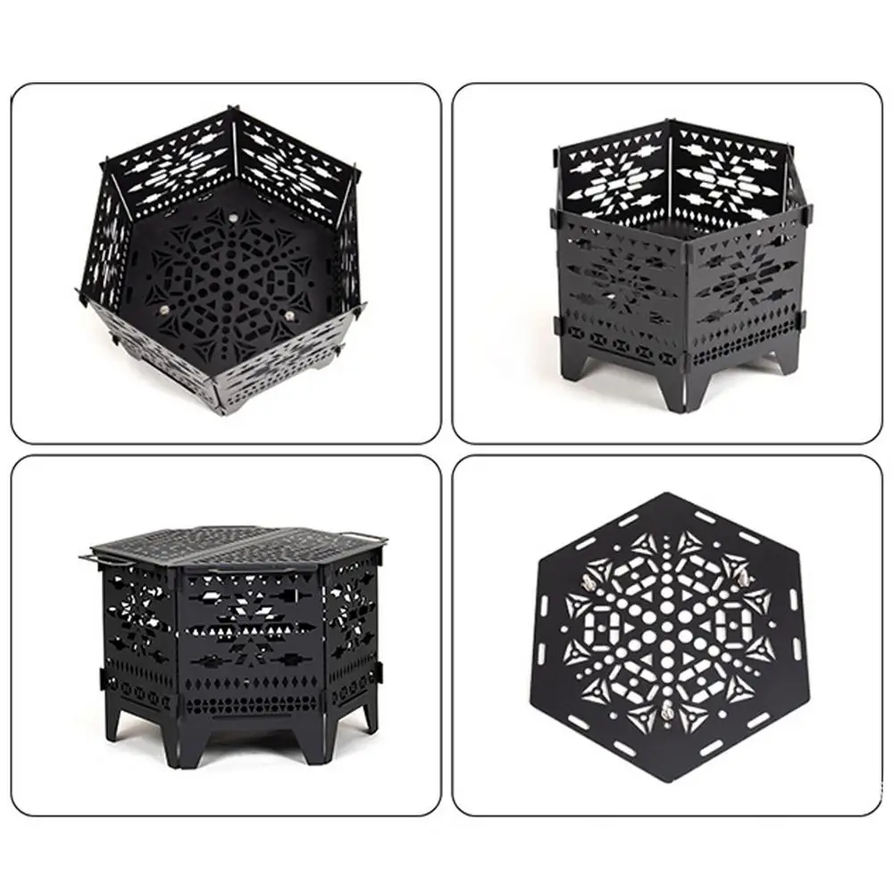 Fire Pit Wood Burning Heating Stove Camping Campfire Stove Portable Folding Firepit For Outdoor BBQ Bonfire Patio Backyard