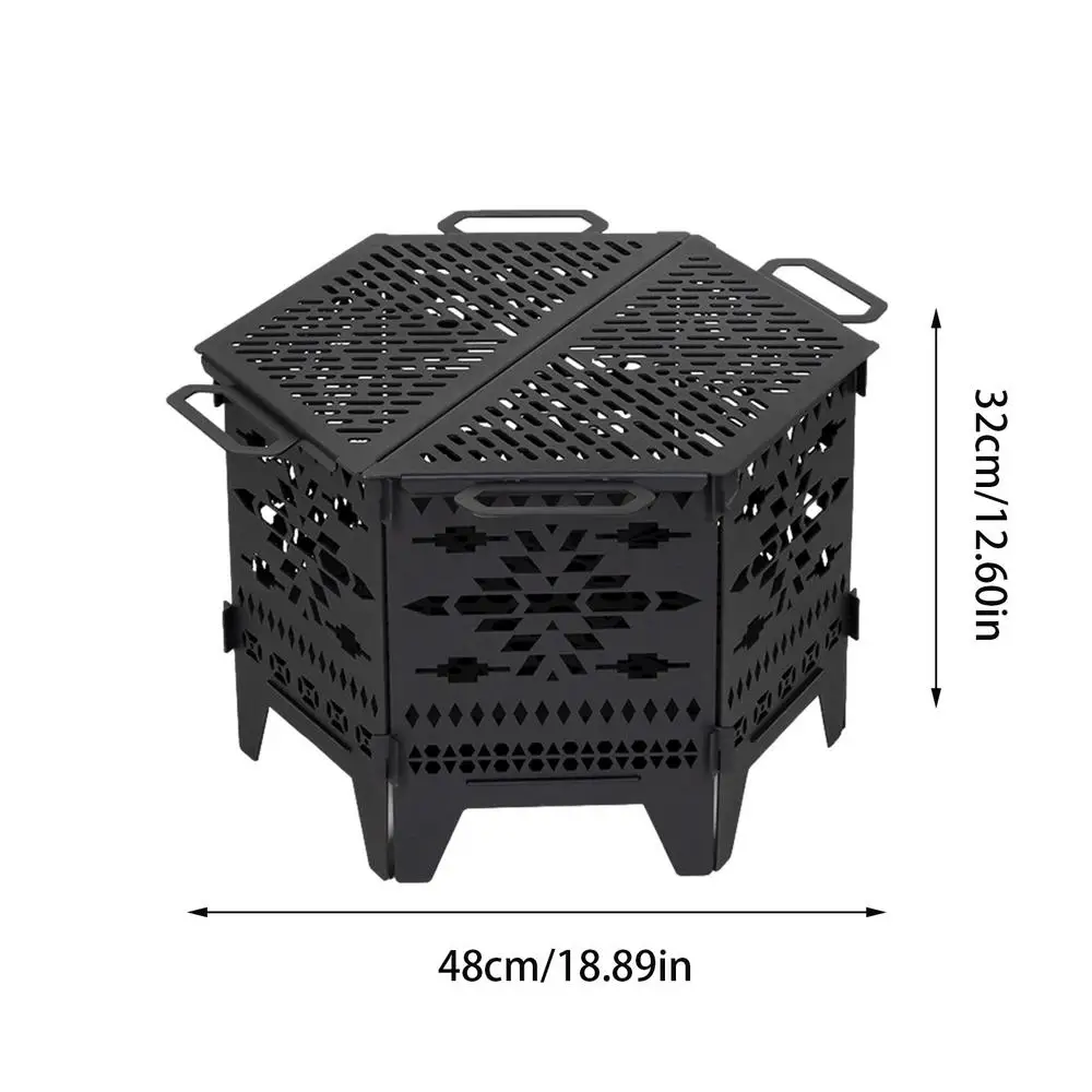 Fire Pit Wood Burning Heating Stove Camping Campfire Stove Portable Folding Firepit For Outdoor BBQ Bonfire Patio Backyard