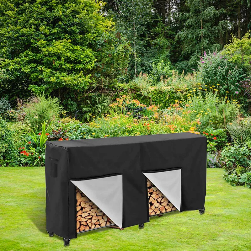 4FT/8FT Practial Garden Firewood Dust-Proof Cover Heavy Duty Outdoor Waterproof Log Holder Moisture-Proof Log Rack Cover