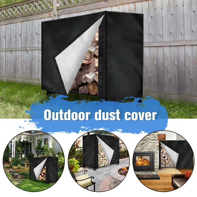 4FT/8FT Practial Garden Firewood Dust-Proof Cover Heavy Duty Outdoor Waterproof Log Holder Moisture-Proof Log Rack Cover