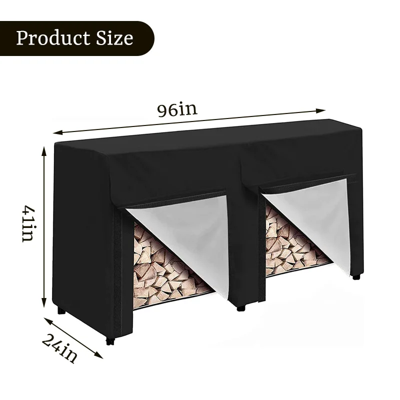 4FT/8FT Practial Garden Firewood Dust-Proof Cover Heavy Duty Outdoor Waterproof Log Holder Moisture-Proof Log Rack Cover