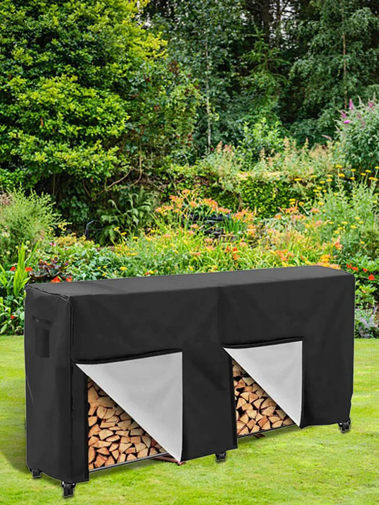 4FT/8FT Practial Garden Firewood Dust-Proof Cover Heavy Duty Outdoor Waterproof Log Holder Moisture-Proof Log Rack Cover