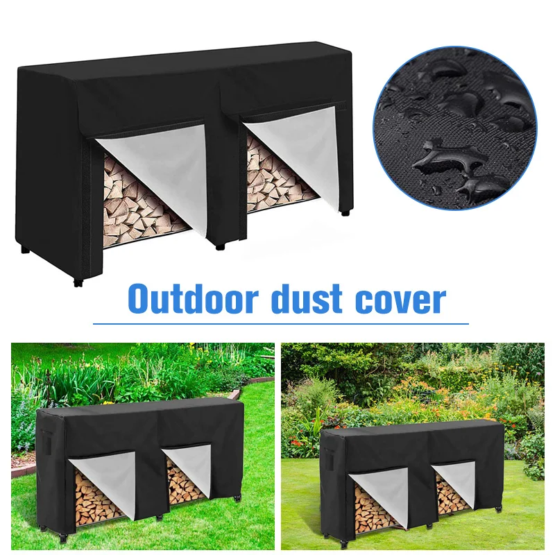 4FT/8FT Practial Garden Firewood Dust-Proof Cover Heavy Duty Outdoor Waterproof Log Holder Moisture-Proof Log Rack Cover